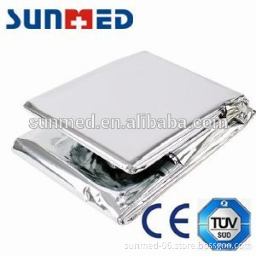 Emergency mylar thermal blanket